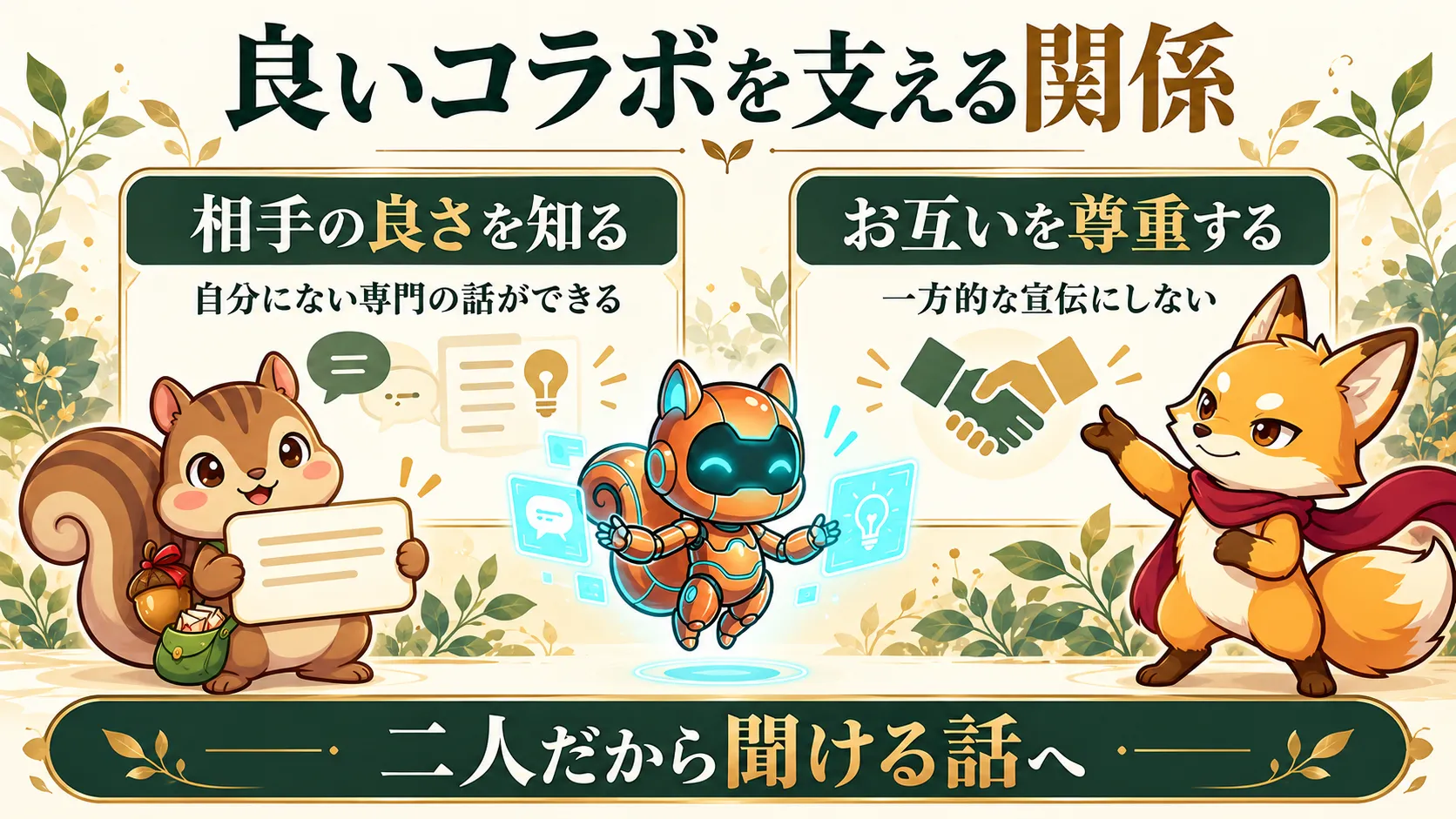 相手の良さを知り、お互いを尊重する関係から、二人だから聞ける話を届ける